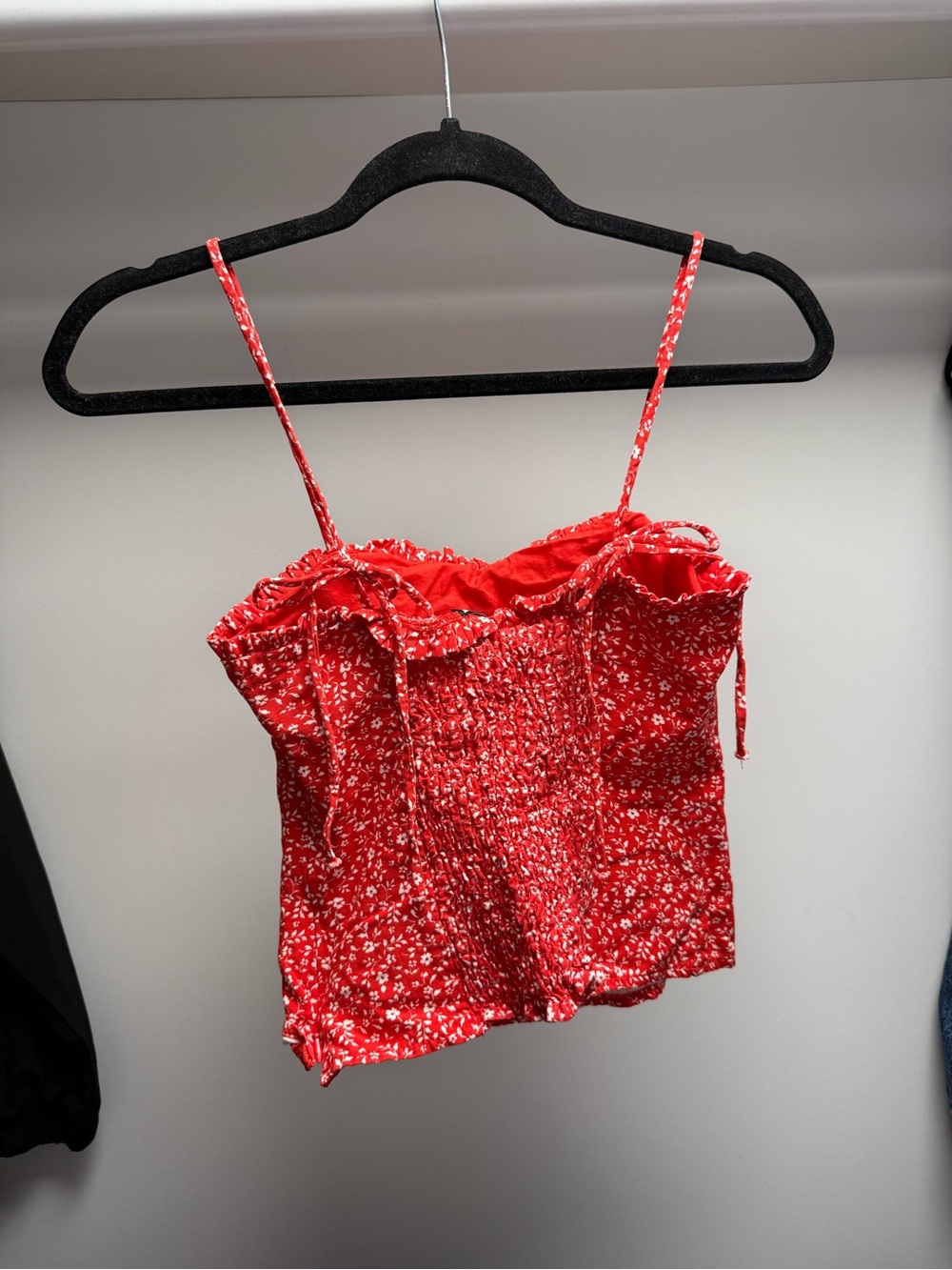 Red Floral Spaghetti Strap Top - Picture 2 of 2